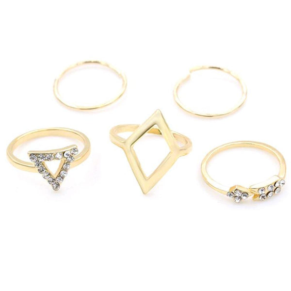 5-piece Geometric Ring Set