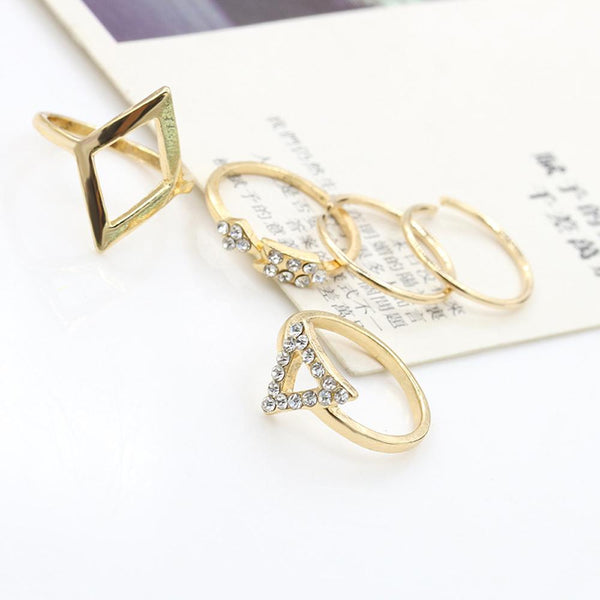 5-piece Geometric Ring Set