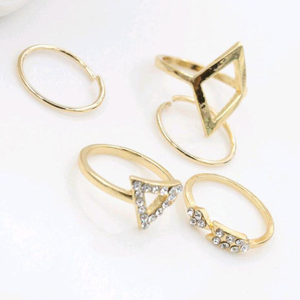 5-piece Geometric Ring Set