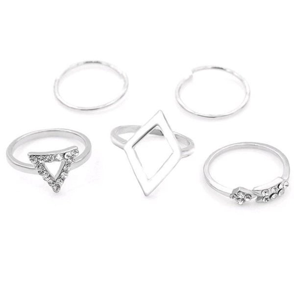 5-piece Geometric Ring Set