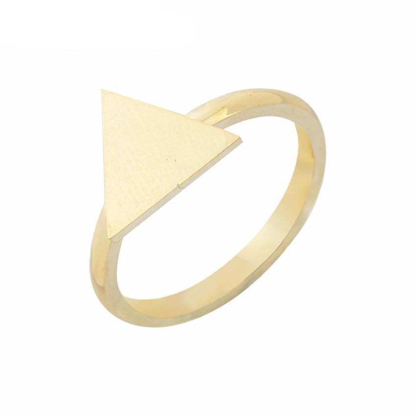 Metalwork Gold Color Geometric Ring